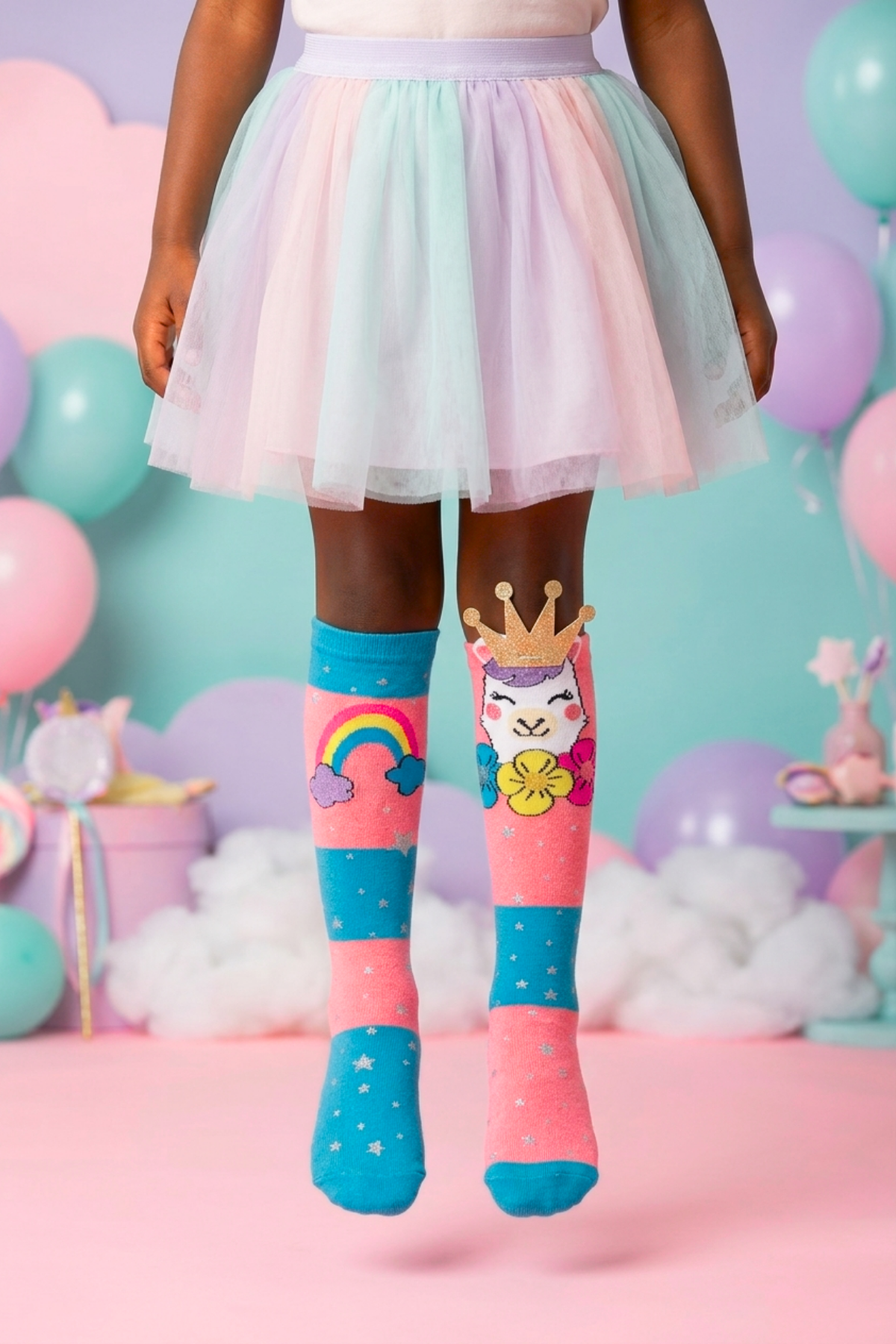 Kids' Knee-High Socks with Unicorn Accessories MIX