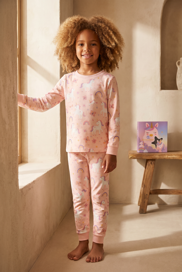 UNICORN KUTULU KIZ ÇOCUK PİJAMA TAKIM PINK