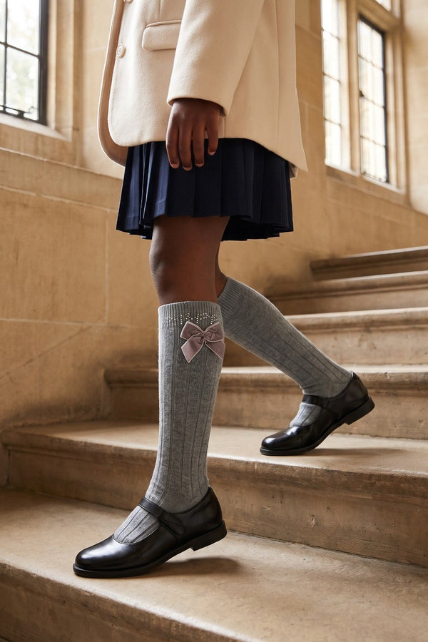 LETS PARTY KIDS KNEEHIGH SOCKS GREY MELANGE
