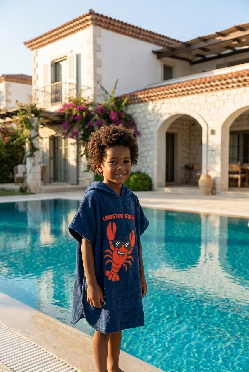 KIDS PONCHO NAVY