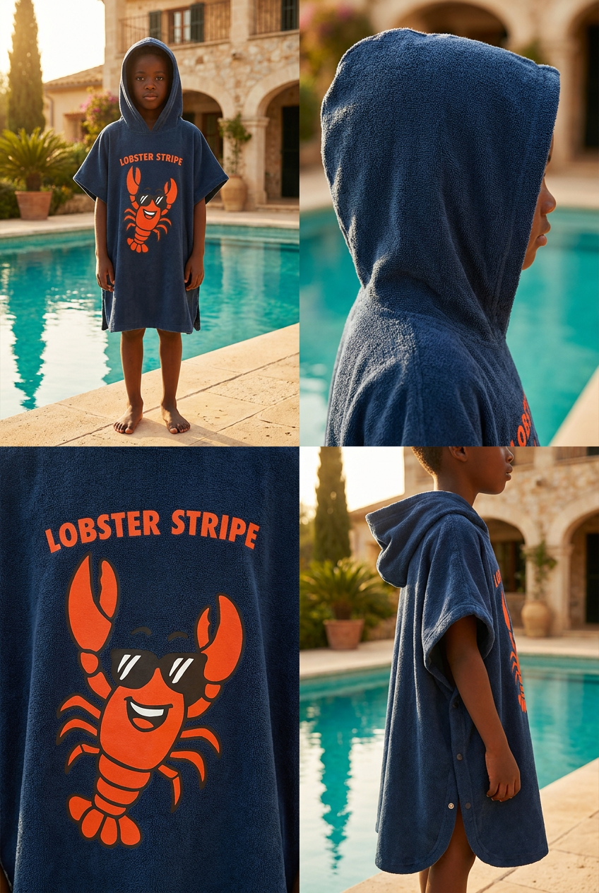 KIDS PONCHO NAVY