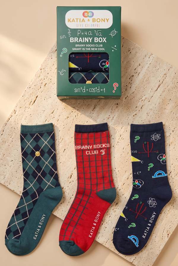 MATHS BOXED CHILDREN'S SOCKS MIX