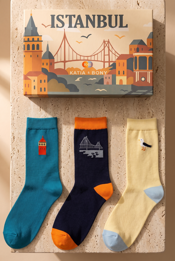 3PCK ISTANBUL BOSPORUS BOXED UNISEX SOCKET SOCKS MIX