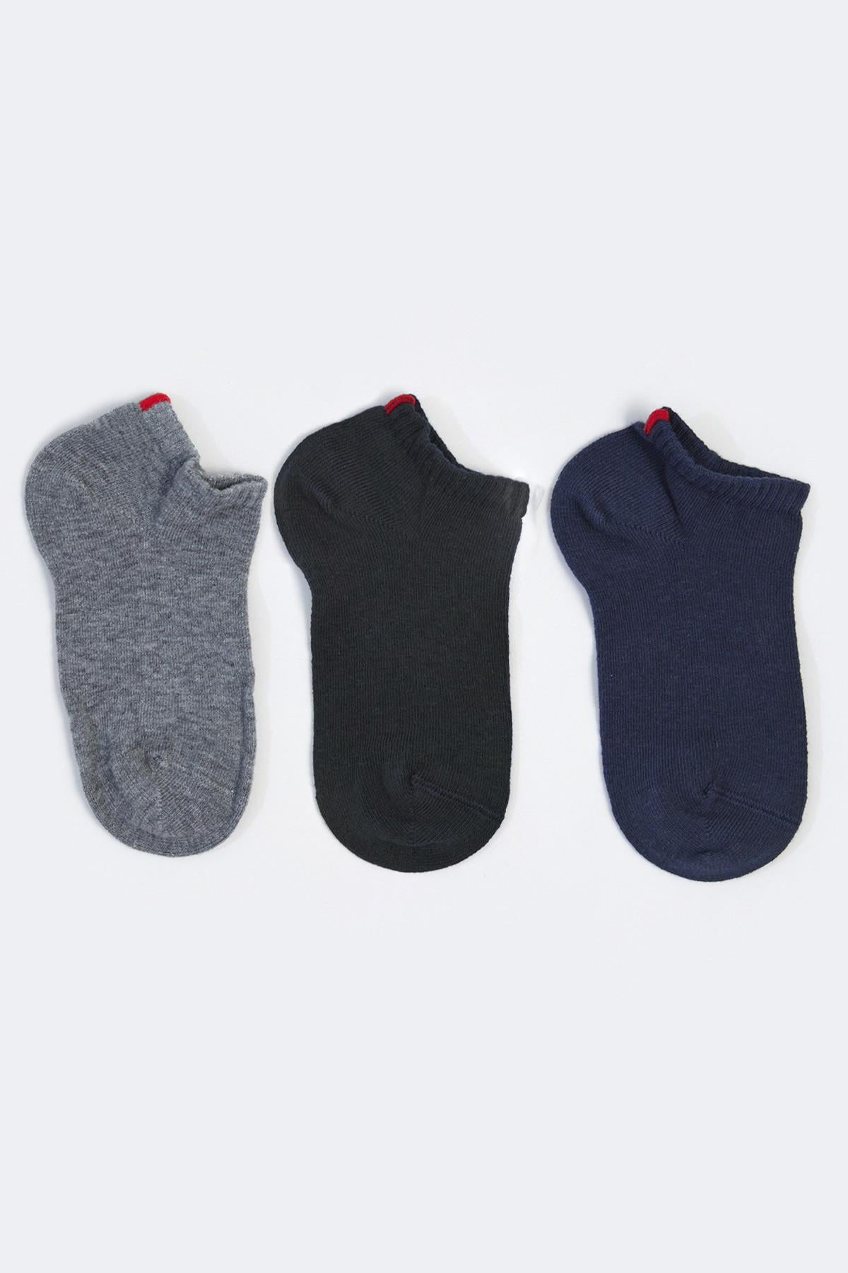 RUN 3 PCK KIDS SOCKS WHITE/NAVY/GREY