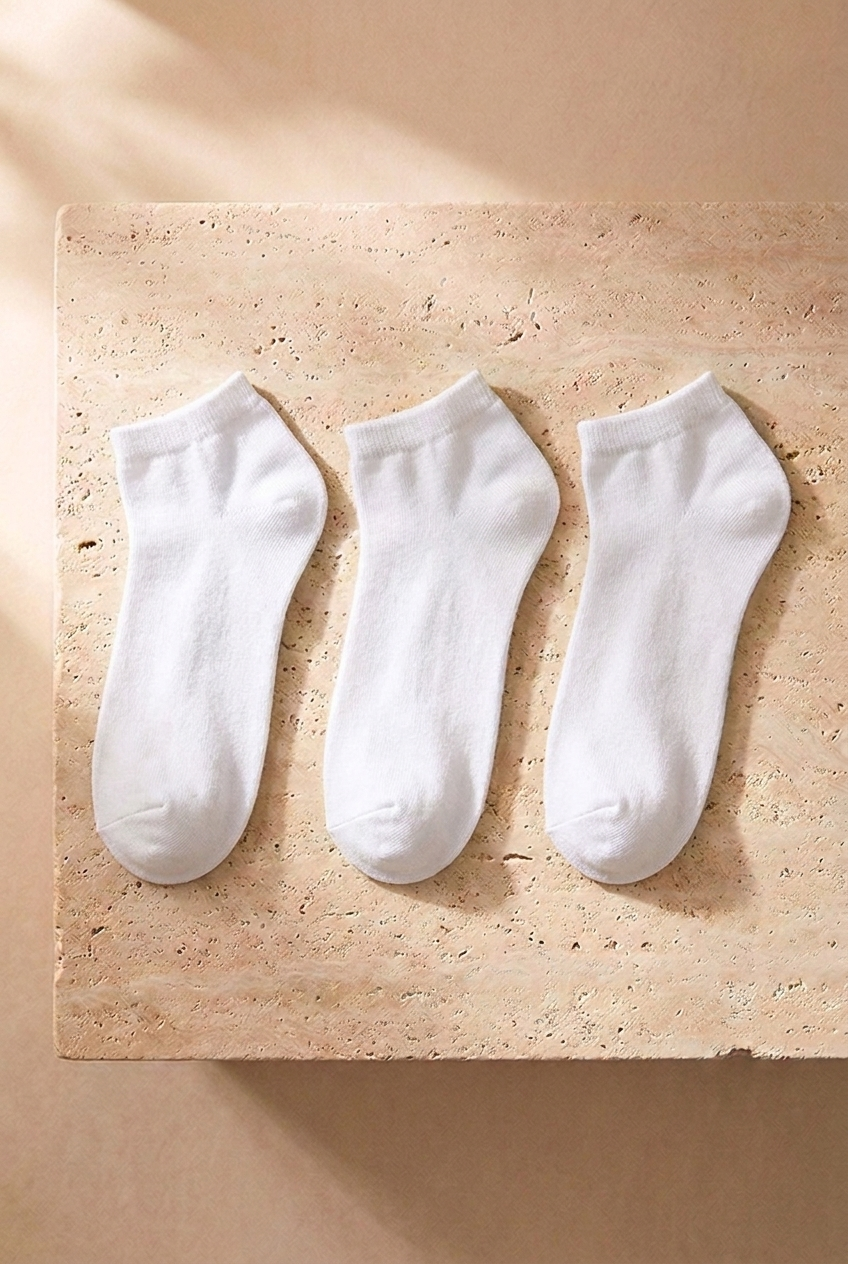 RUN 3 PCK MEN SOCKS WHITE-WHITE-WHITE