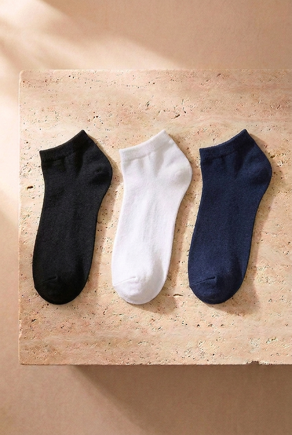 RUN 3 PCK MEN SOCKS BLACK/WHITE/NAVY