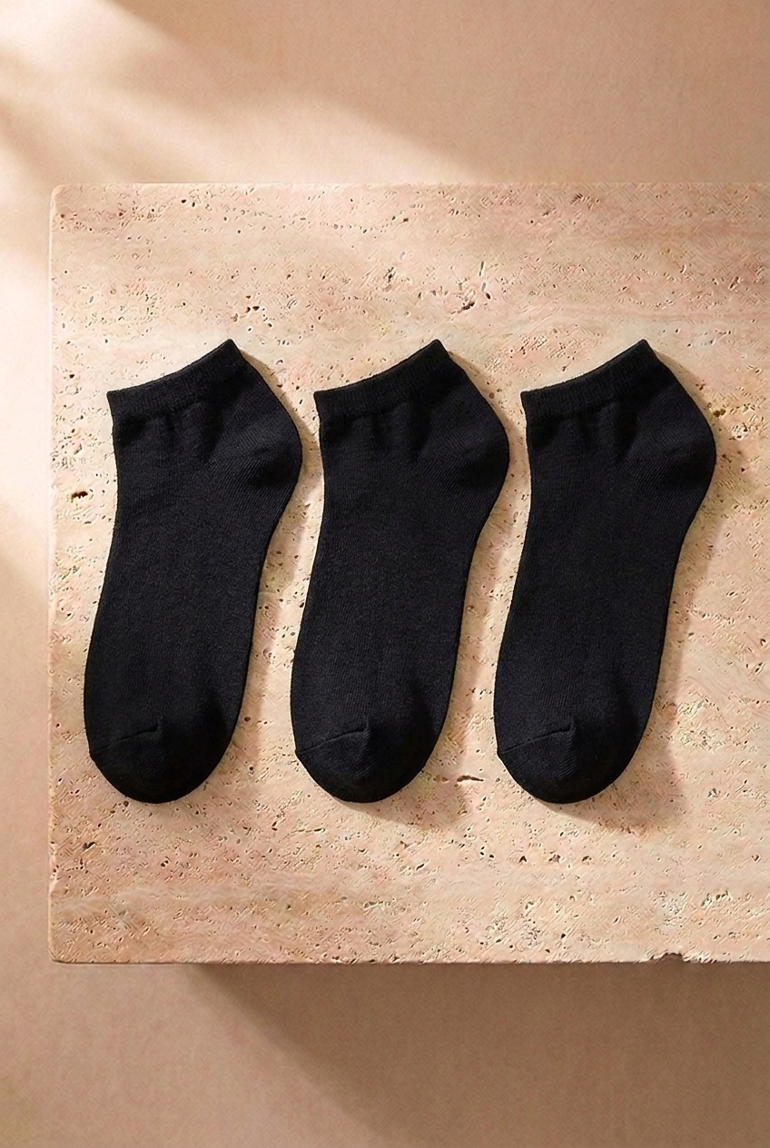 RUN 3 PCK MEN SOCKS BLACK-BLACK-BLACK