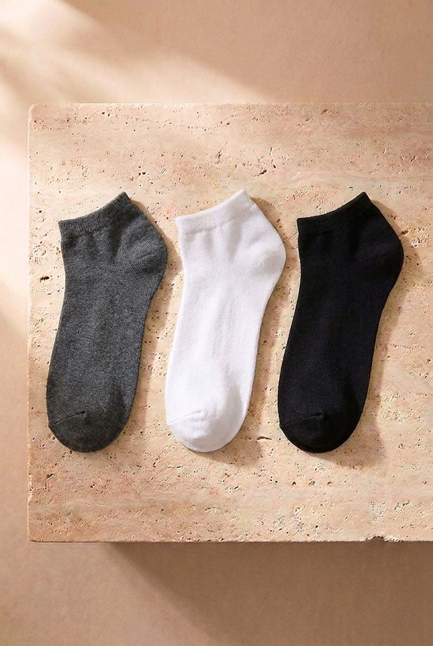 RUN 3 PCK MEN SOCKS BLACK/WHITE/GREY