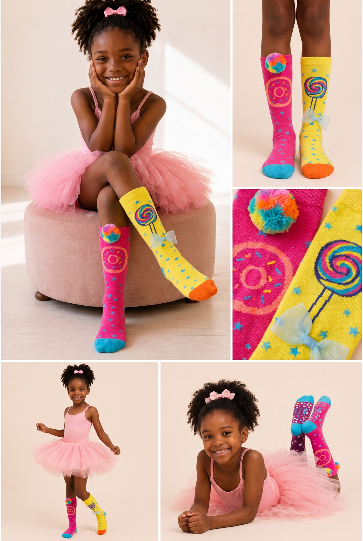 Candy Patterned Accessory Children's Knee-High Socks MIX