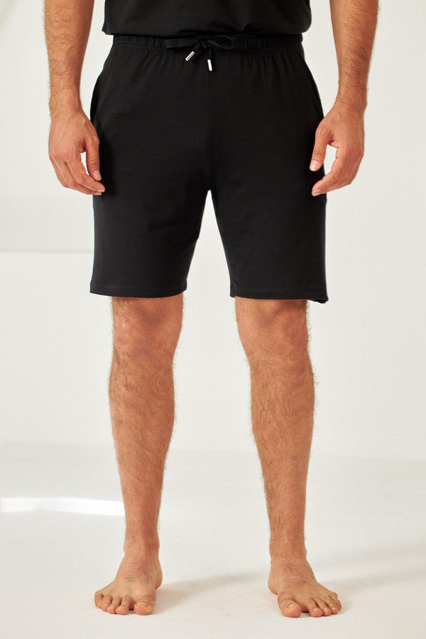 NEW SILVER MEN PYJAMAS SHORTS BLACK