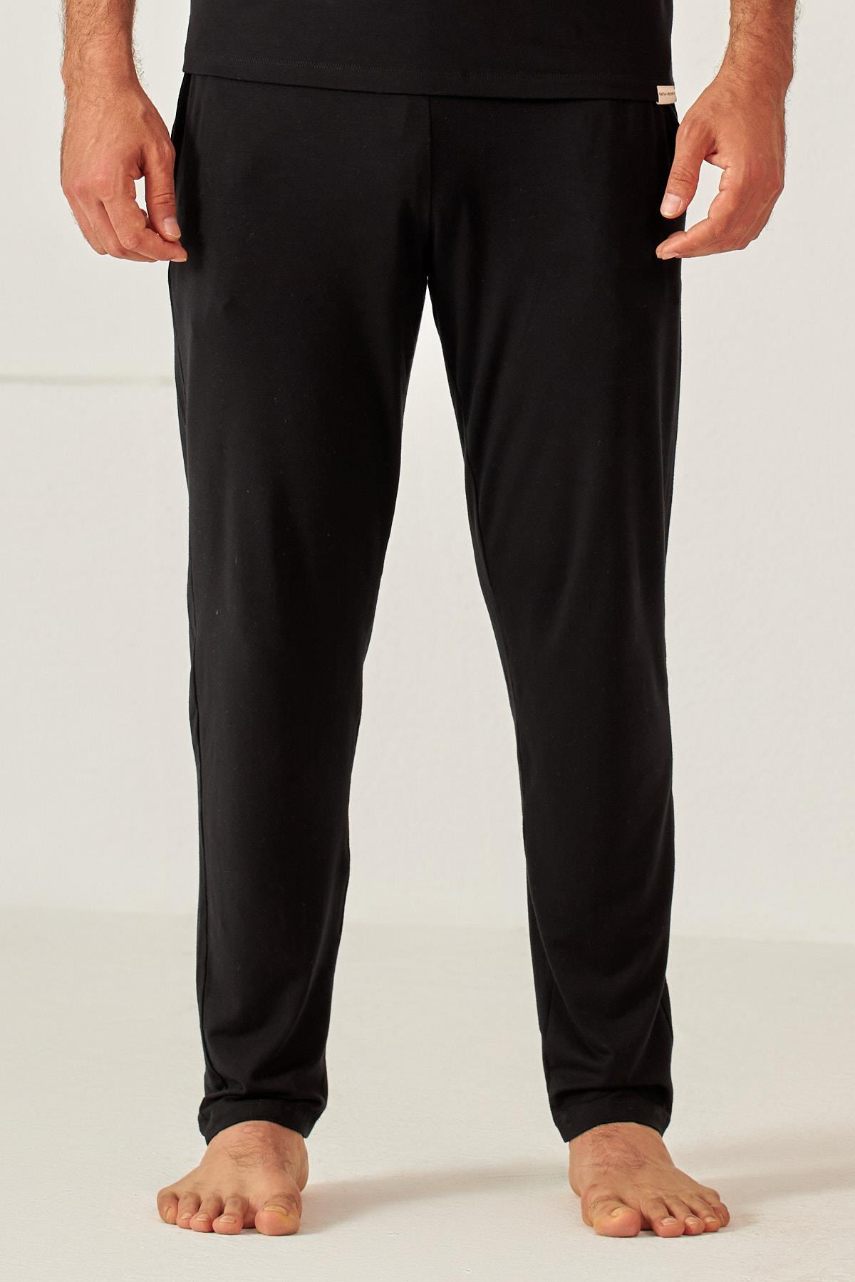 NEW SILVER MEN PYJAMAS BOTTOM BLACK