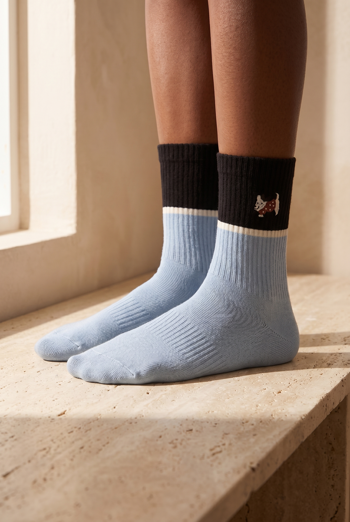 2PCK DOG UNISEX SOCKS BLUE MIX