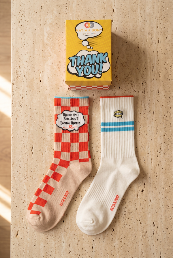 2PCK THANK YOU BOXED UNISEX SOCKS MIX