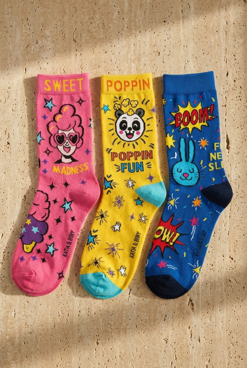 3PCK Patterned Boxed Unisex Sock MIX