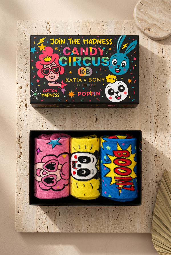 3PCK Patterned Boxed Unisex Sock MIX