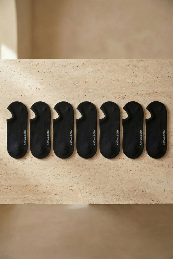 SNEAKERS 7 PCK. UNISEX STEP SOCKS BLACK
