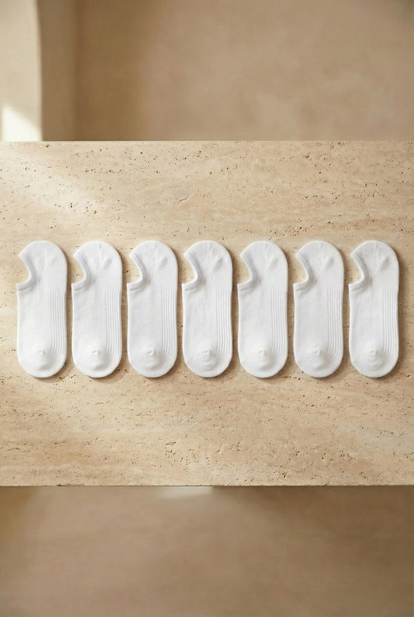 SNEAKERS 7 PCK. UNISEX STEP SOCKS WHITE