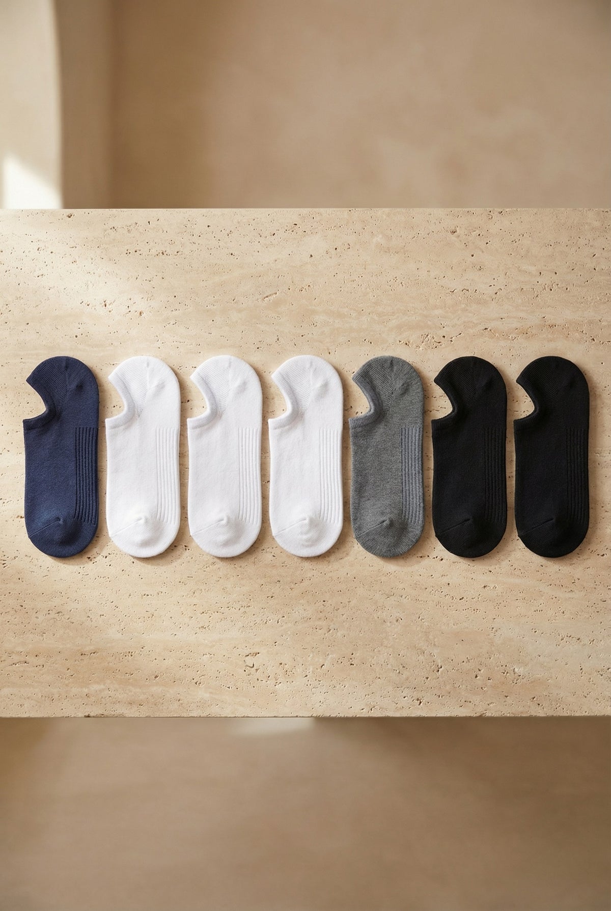 SNEAKERS 7 PCK. UNISEX STEP SOCKS WHITE-BLACK-NAYV-ANTRACITE
