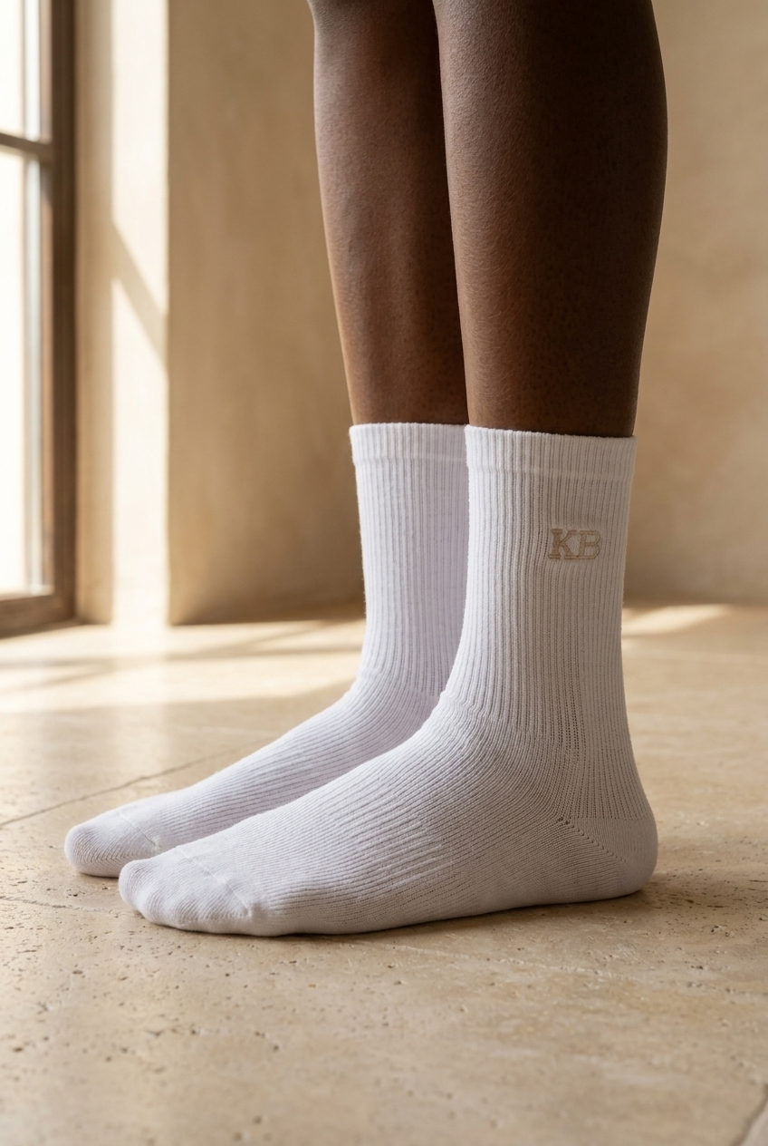 EMBROIDERED UNISEX ANKLE SOCKS WHITE