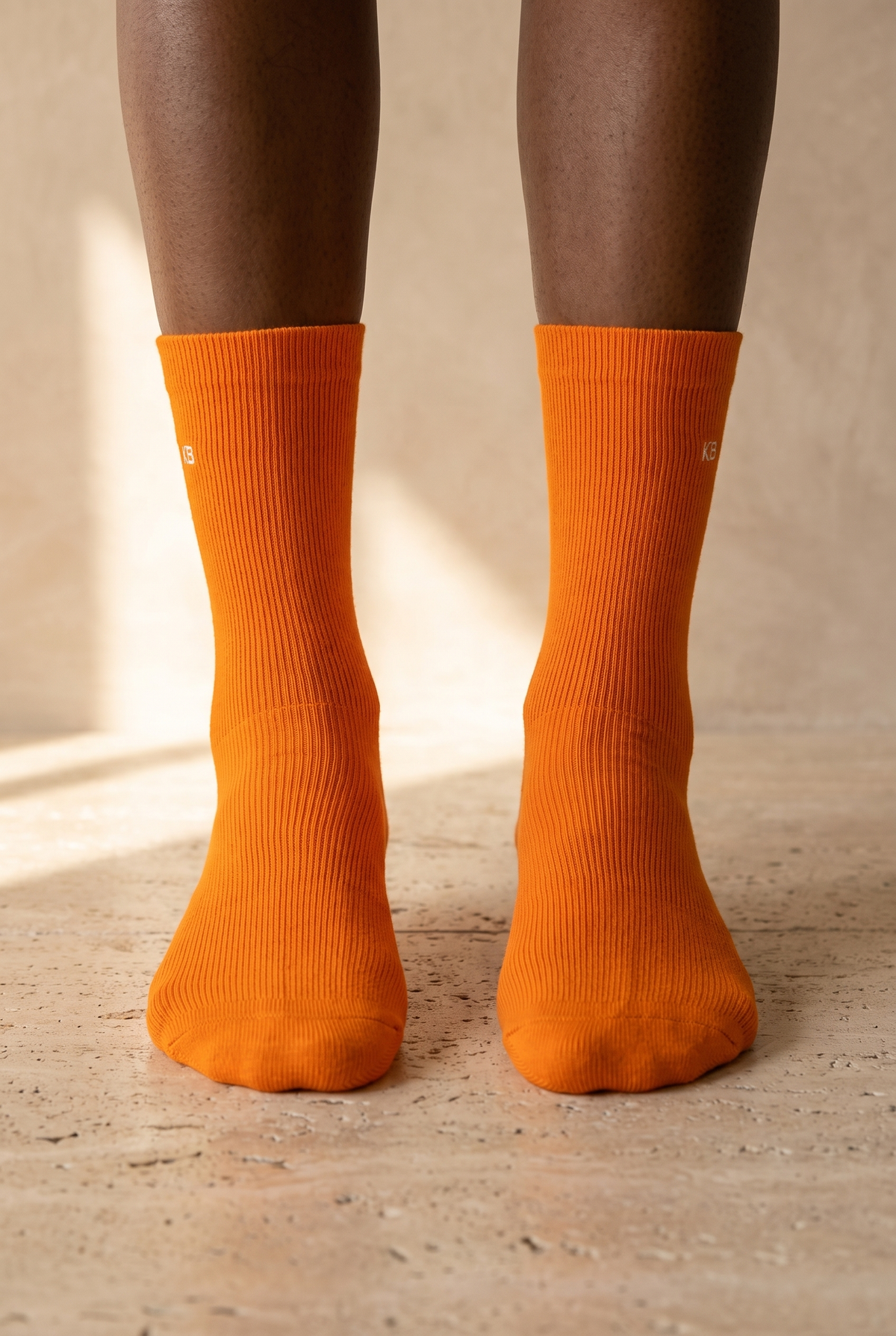 EMBROIDERED UNISEX ANKLE SOCKS ORANGE