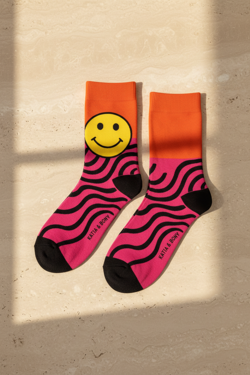 SMILING FACE UNISEX SOCKS MIX