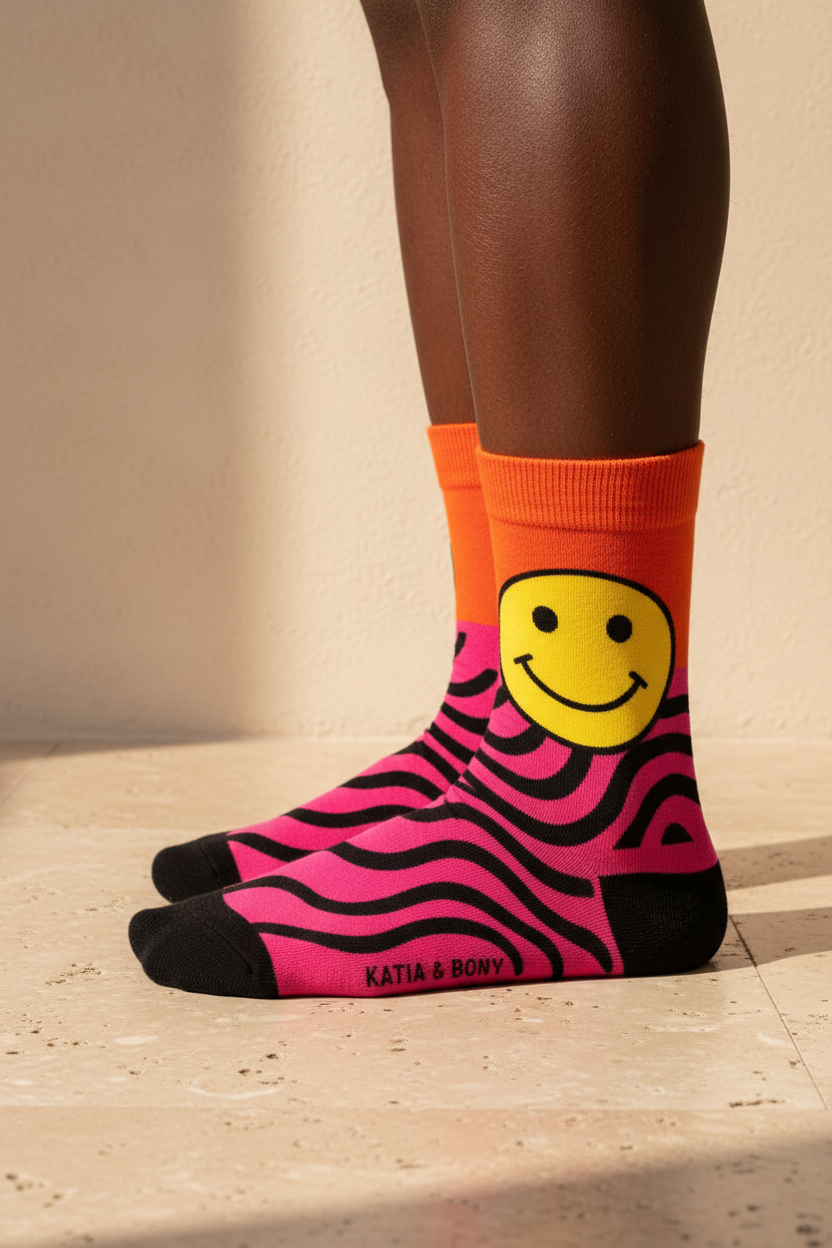 SMILING FACE UNISEX SOCKS MIX
