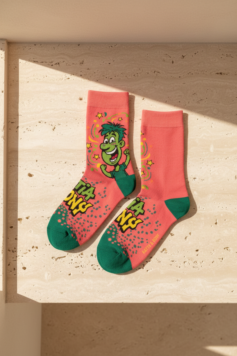 FACE PATTERNED UNISEX SOCKS MIX