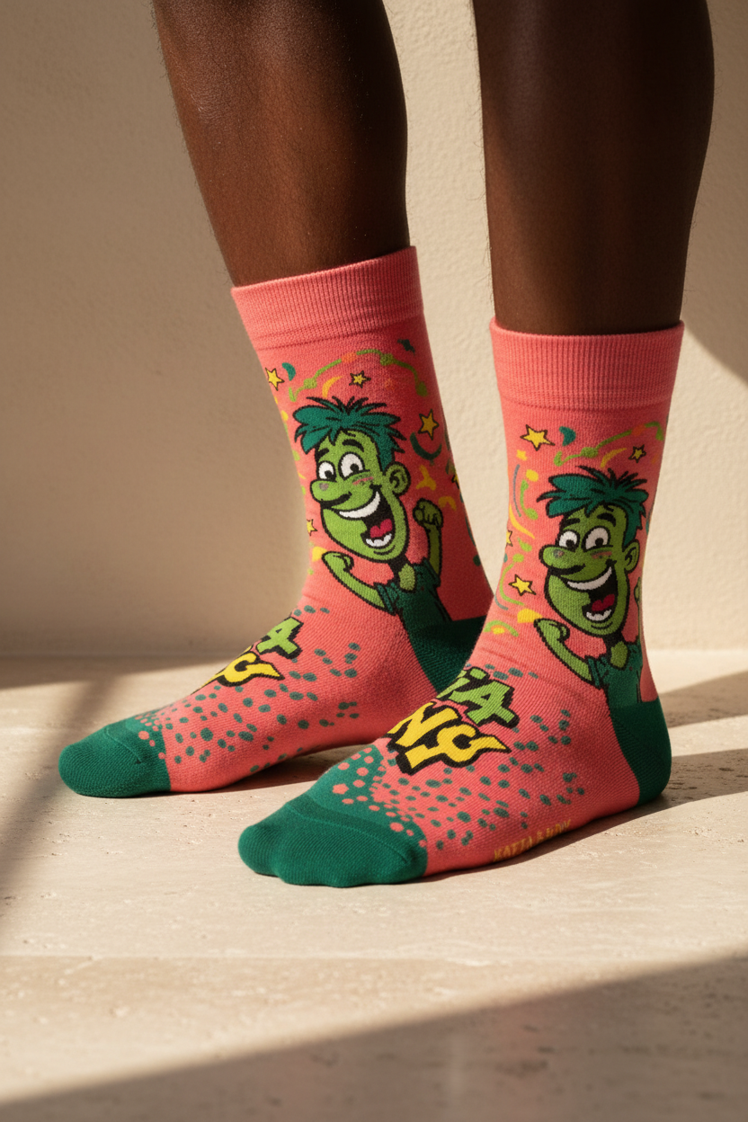 FACE PATTERNED UNISEX SOCKS MIX