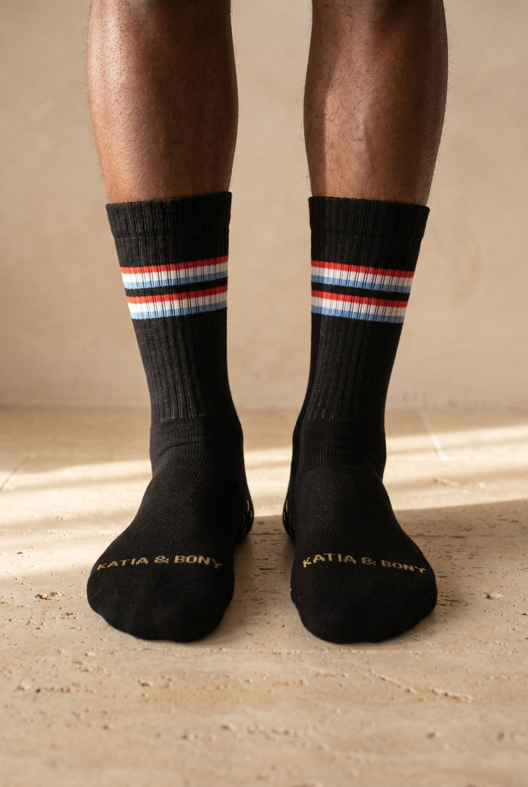 STRIPED PADEL UNISEX SOCKET SOCKS BLACK MIX