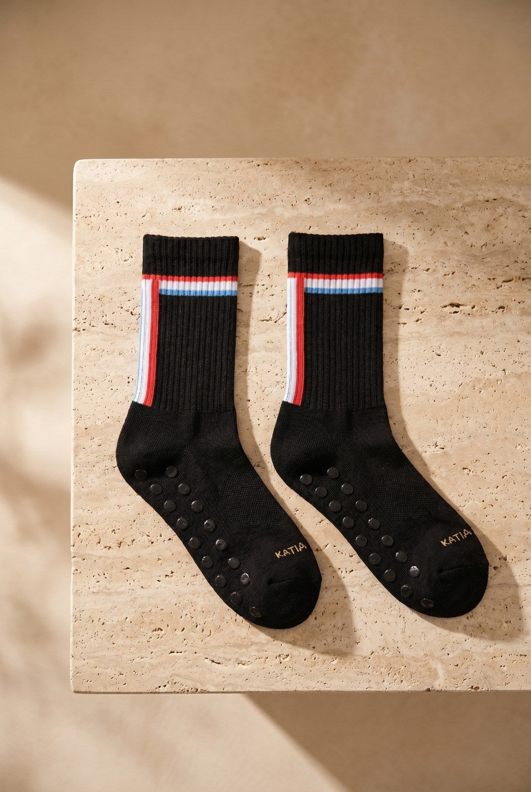 STRIPED PADEL UNISEX SOCKET SOCKS BLACK MIX