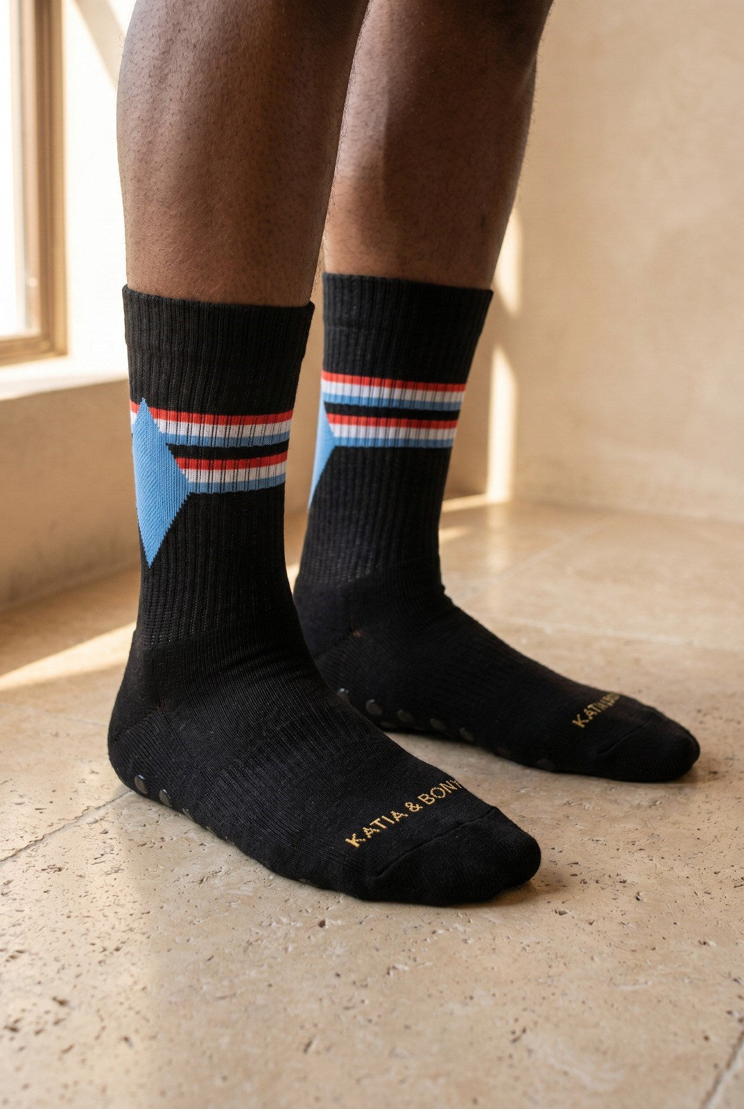 STRIPED PADEL UNISEX SOCKET SOCKS BLACK MIX