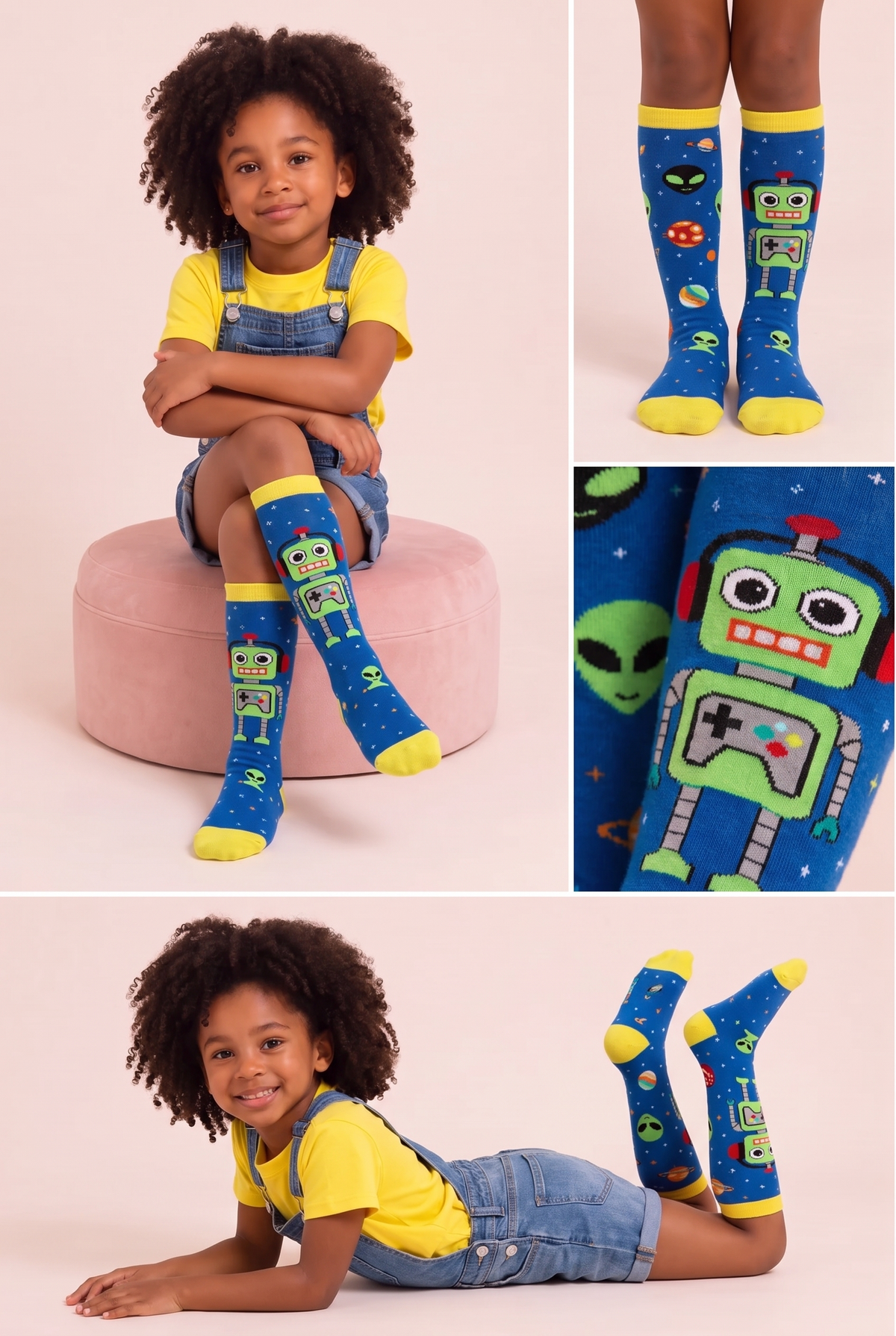 SPACE PATTERNED KNEE SOCKS MIX